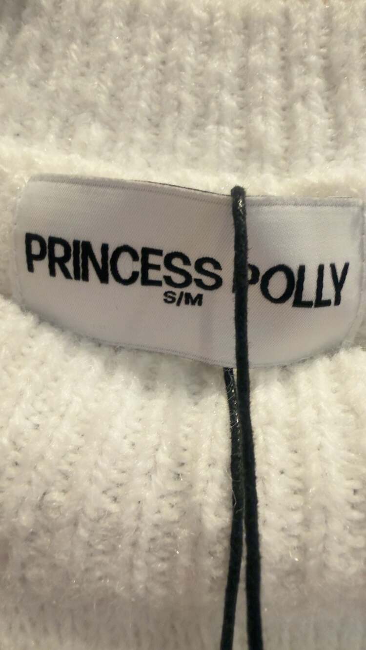 Princess Polly Cozy Crew Knit Sweater White Size S/M - Picture 4 of 5